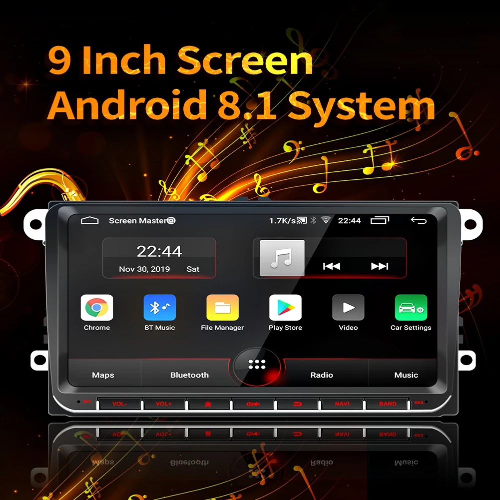 9 дюймовый 2Din Android двусторонний Автомобильный видео Радио GPS навигация поддержка