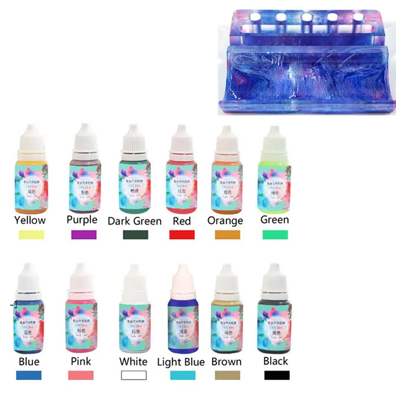 Набор художественных чернил 12 цветов пигмент из натуральной смолы жидкий