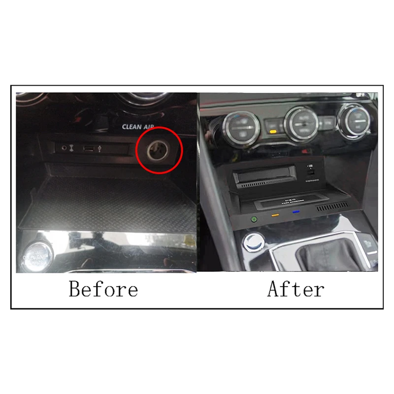 15w qi car wireless charging phone charger charging plate accessories for vw tiguan mk2 allspace tharu 2017 2018 2019 for iphone free global shipping