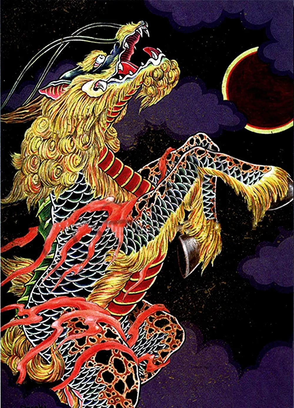 Художественный плакат в стиле ретро с татуировкой на теле Ukiyo-e художественные