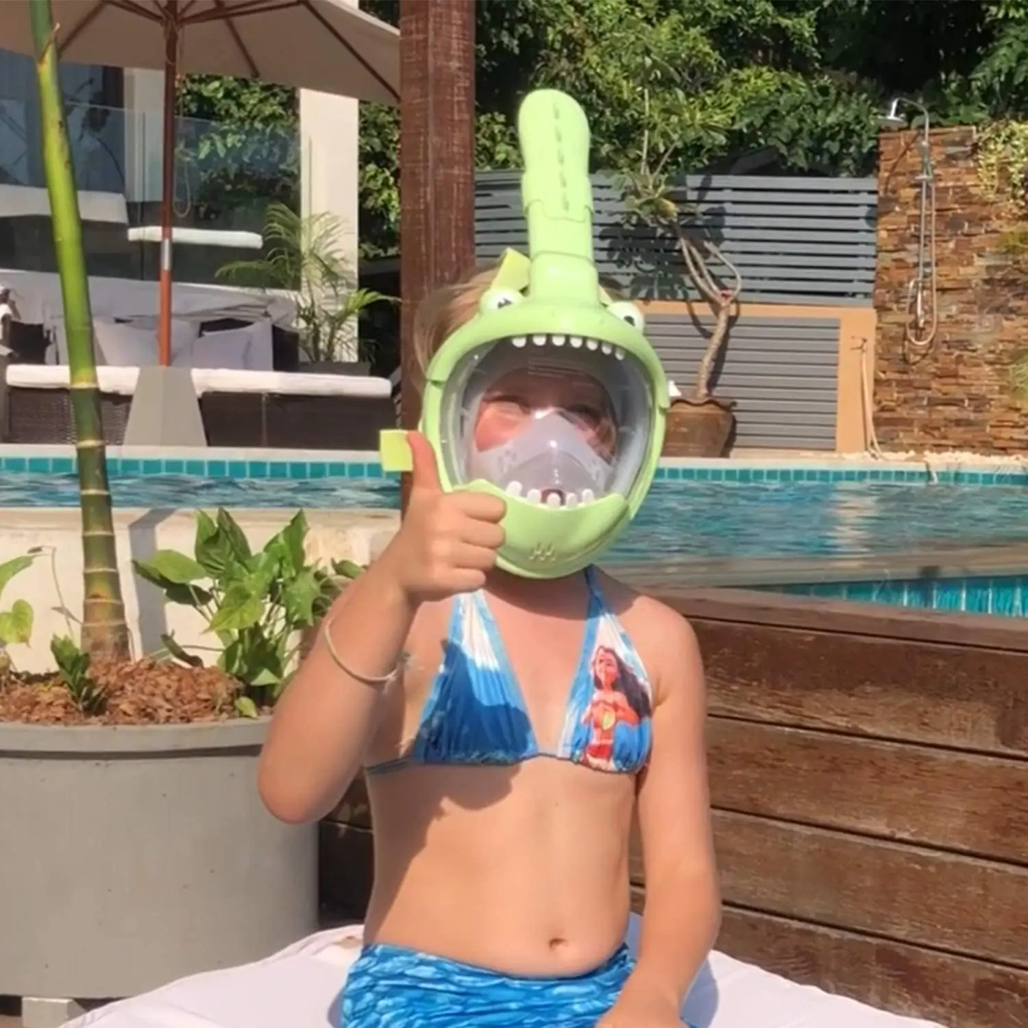 

Full Face Kids Snorkel Mask Foldable 180 Degree Panoramic View Snorkeling Mask Anti Fog Anti Leak Snorkel