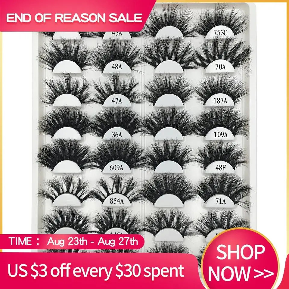 1 пара накладных ресниц 100% норковые волосы ручная работа 25 мм драматические