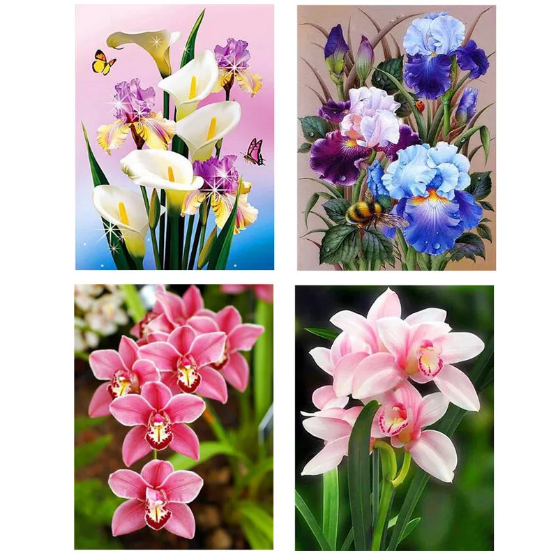 

Алмазная вышивка полная квадратная Цветочная Алмазная мозаика, цветы алмазная живопись вышивка крестиком Картина Стразы подарок ручной ра...