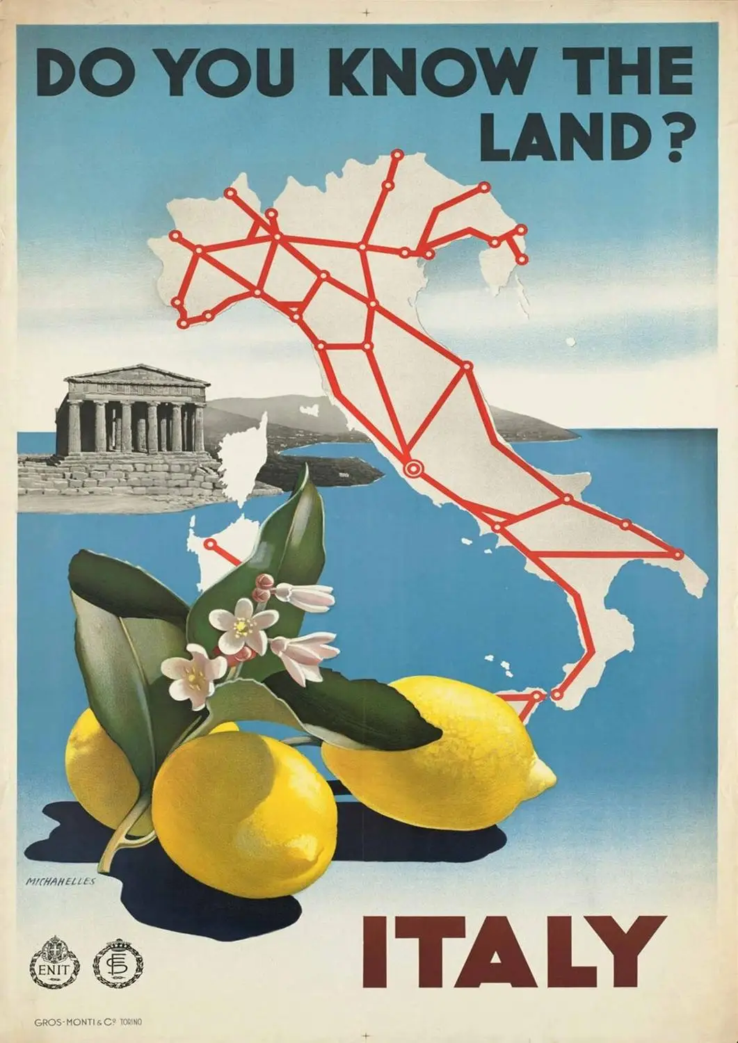 Владеете Италией? Шелковый постер с винтажным принтом для путешествий домашний