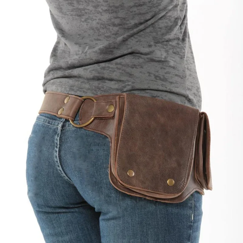 

Medieval renaissance adult Viking Knight pirate cosplay leather vintage pocket belt clothing bag