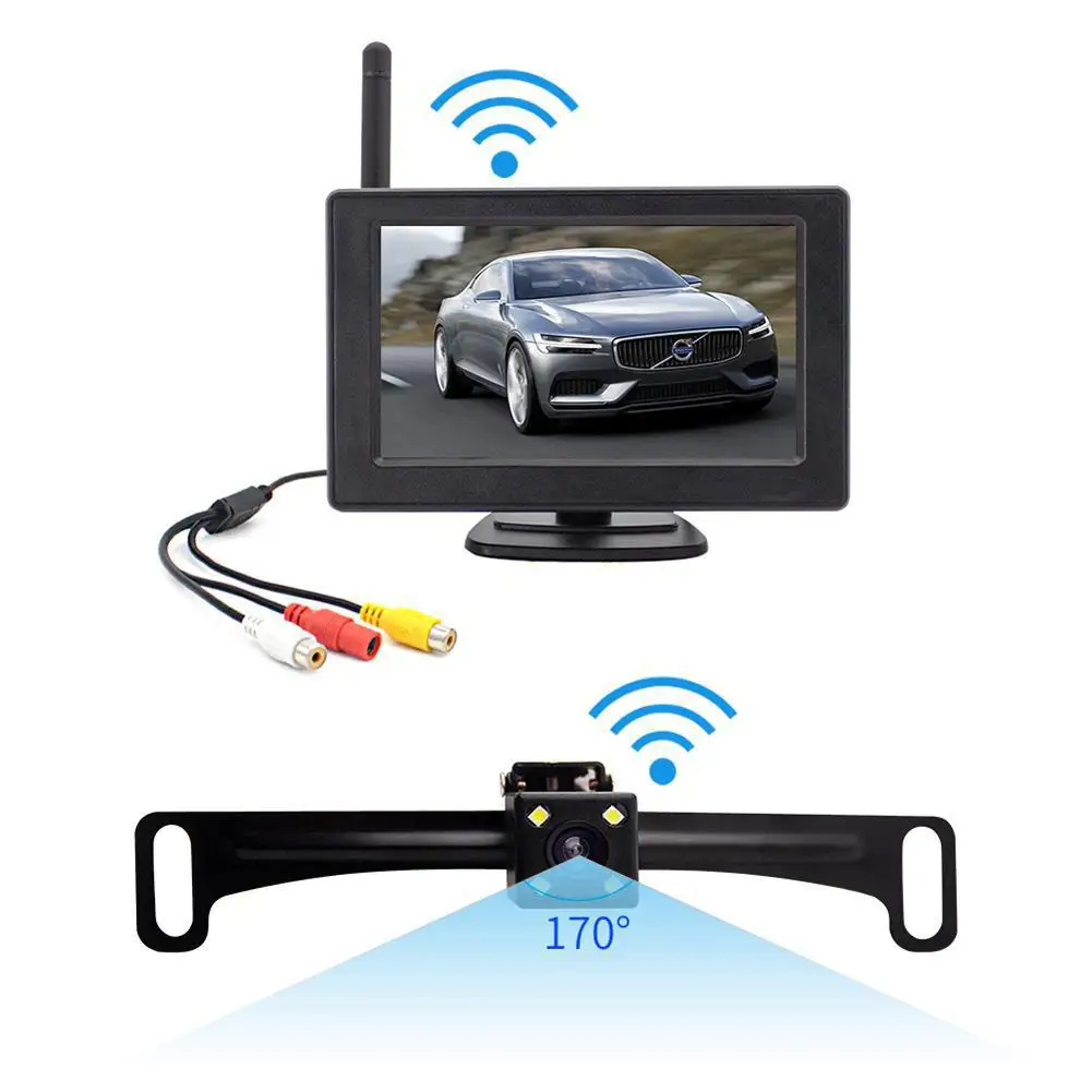 

Car Reversing Camera Rear View Camera 2.4g Wireless Astern Imaging System License Plate Frame Camera