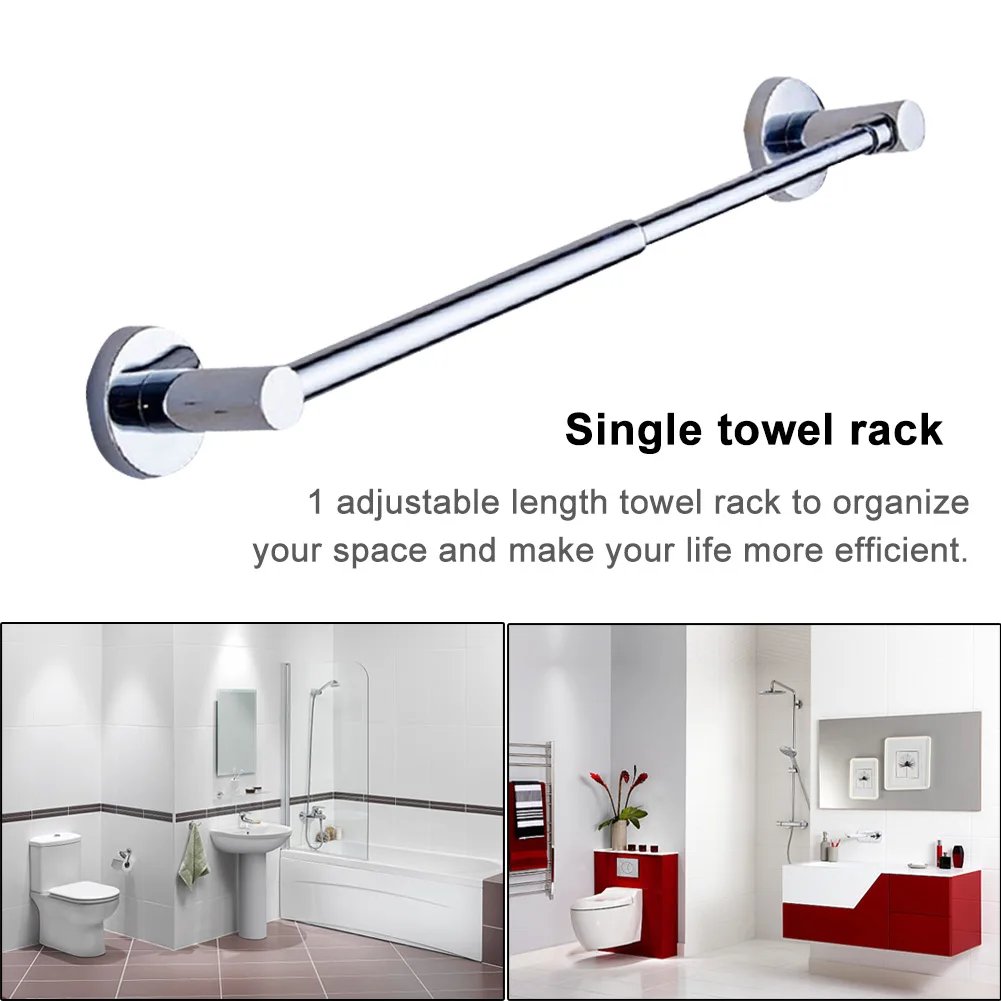 

Rustproof Kitchen Toilet Modern Hotel For Bathroom Easy Install Wall Mounted Multifunction Adjustable Length Single Towel Bar