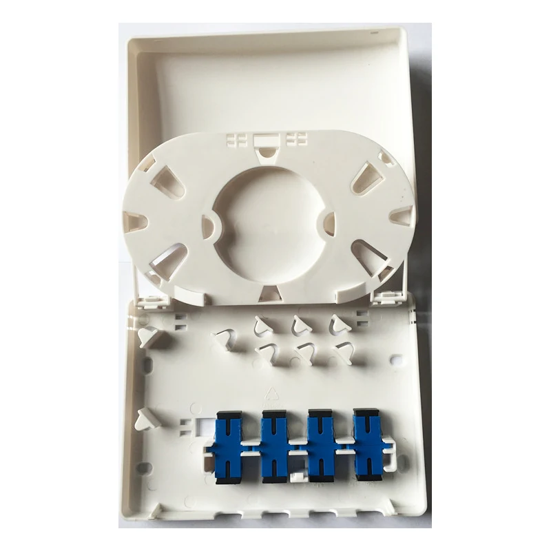 

5pc/lot 4 Core FTTH Fiber Optic Termination Box Ftth Box/ 4 ports SC LC FC ST Socket Panel Optical fiber panel box