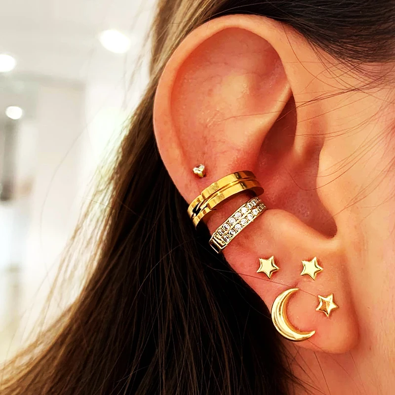

DAXI 7 pair/set Vintage Moon Star 2020 Stud Earrings Set For Women Fashion Geometric Female Metal Gold Earring Bohemian Jewelry