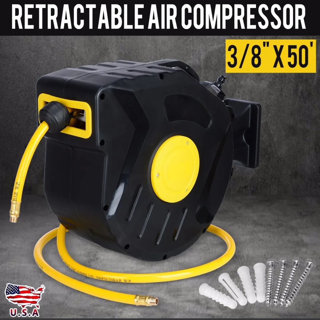 Выдвижная катушка для шланга воздушного компрессора 3/8X50 дюймов инструмент
