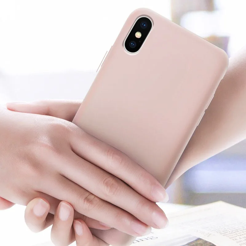 Keajor Phone Case For Iphone X XS XR Soft Liquid Silicone Bumper Fundas Baby Skin Back Cover Apple Max |