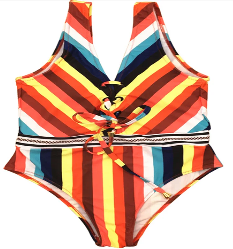 

2021 Swimsuit New Women's Jumpstripe Bump Swimsuit Europe and the United States cross-border new swimsuit