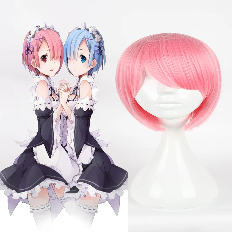 Парик для косплея из аниме Re Zero с рисунком Кара хаджимеру исай сейкатсу Rem Ram парик