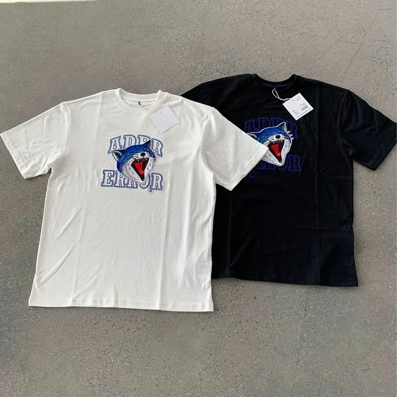 

Модная мужская футболка с вышивкой лисы Adererror 1:1, лучшее качество, тяжелая ткань, ошибка погрешности, женские футболки, футболки, топы, мужска...