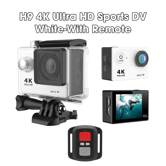 Экшн-камера eken H9R/H9 Ultra HD 4K WiFi Пульт дистанционного управления спортивная видеокамера DVR DV Водонепроницаемая камера для экстремальных видов спорта - Цвет: White With Remote