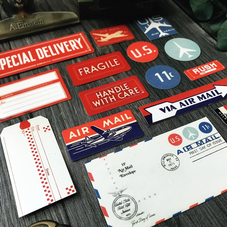 13 шт./упак. Винтаж воздушной почтой Этикетка Знак Стикеры DIY ремесло Скрапбукинг