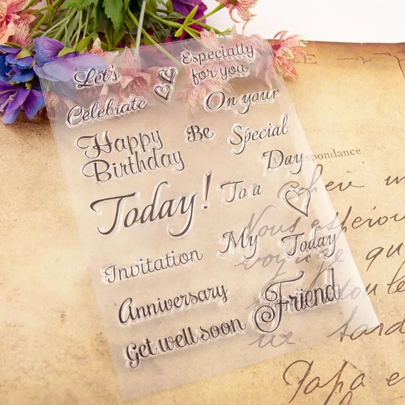 Алфавит силиконовая прозрачная печать штамп сделай сам скрапбукинг альбом