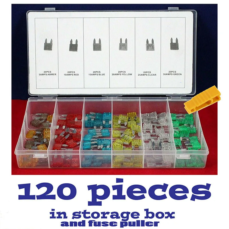 120 шт. набор предохранителей для автомобилей и грузовиков 5/10/15/20/25/30A|Перемычки| |