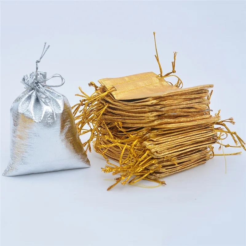 Мешочки из органзы золотого и серебряного цвета для ювелирных изделий