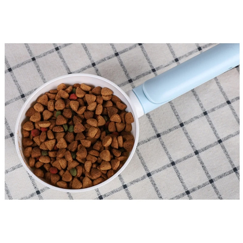 

Pet Cat Dog Food Shovel Mutli-function Feeding Scoop Spoon with Sealing Bag Clip X4YE