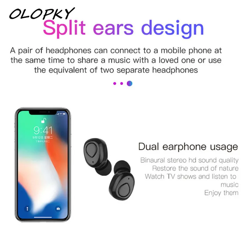 Беспроводные наушники off white TWS Mini bluetooth 5 0 стерео вкладыши гарнитура с коробкой