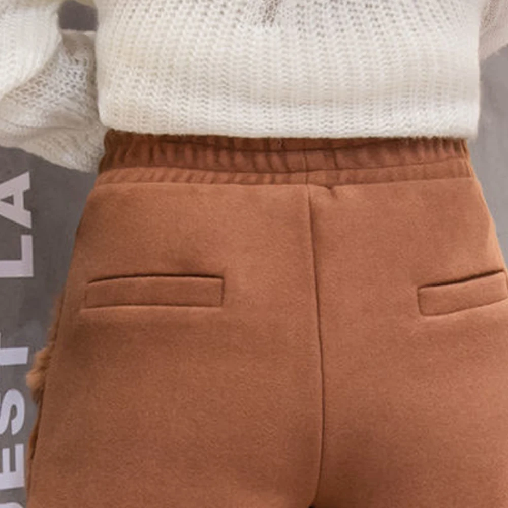 Элегантные зимние женские шорты из кроличьего меха мягкие удобные утолщенные