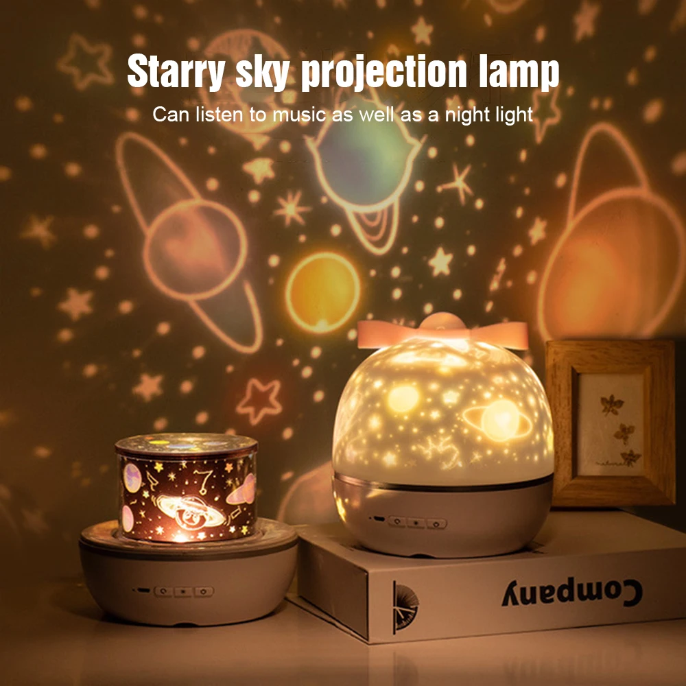

Star Night Music Light Projector Speaker USB Chargeable Universe Starry Sky 360 Rotate LED Lamp babi sleep sound Kids Baby Gift