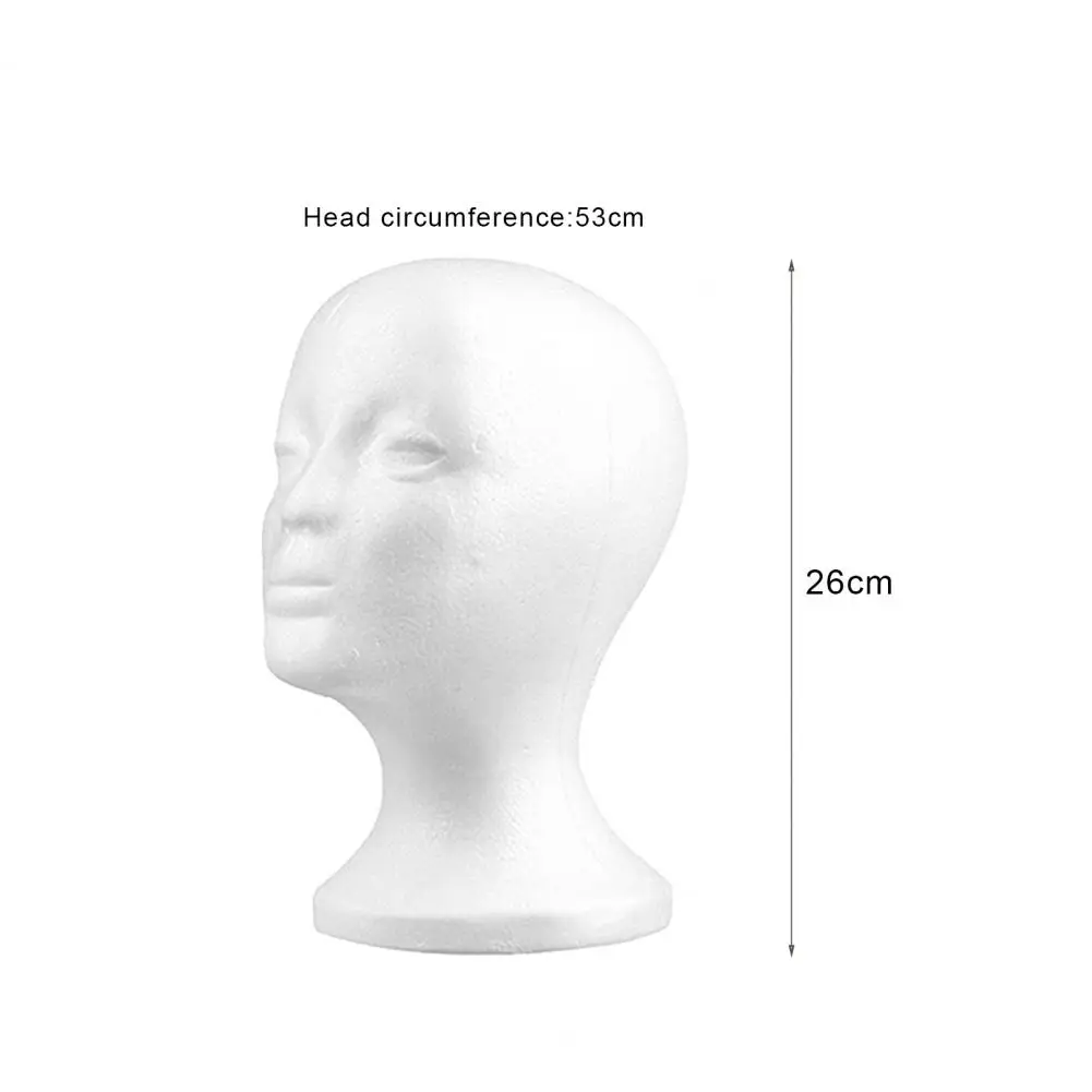 

Head Model Lightweight Convenient Foam Female Foam Mannequin Head Hats Glasses Wigs Display