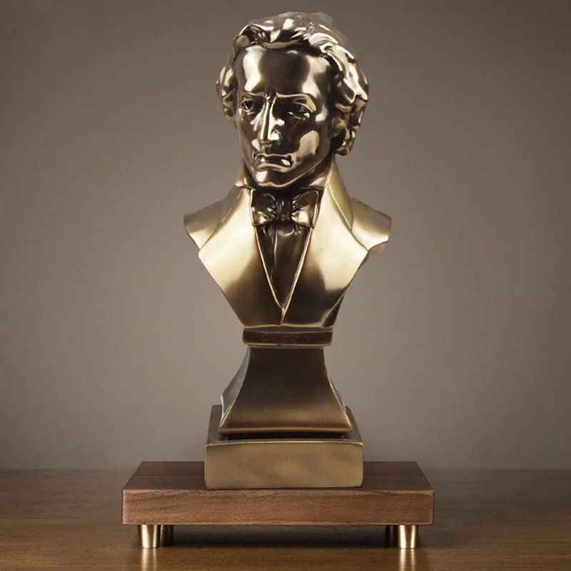 

European Chopin Avatar Sculpture Character Artwork Resin Crafts Study Office Desktop Display Props Home Decoration Birthday Gift