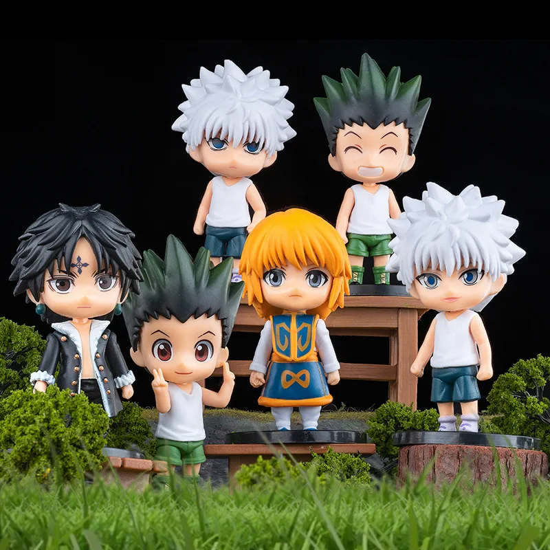 6 шт./компл. Hunter X Аниме Фигурки игрушки Гон фрекс Killua Zoldyck Kurapika фигурки модели