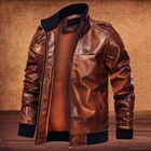 Мужская зимняя куртка с кисточками, винтажная кожаная куртка-бомбер, мотоциклетная куртка в стиле милитари, пальто большого размера, модная мужская одежда