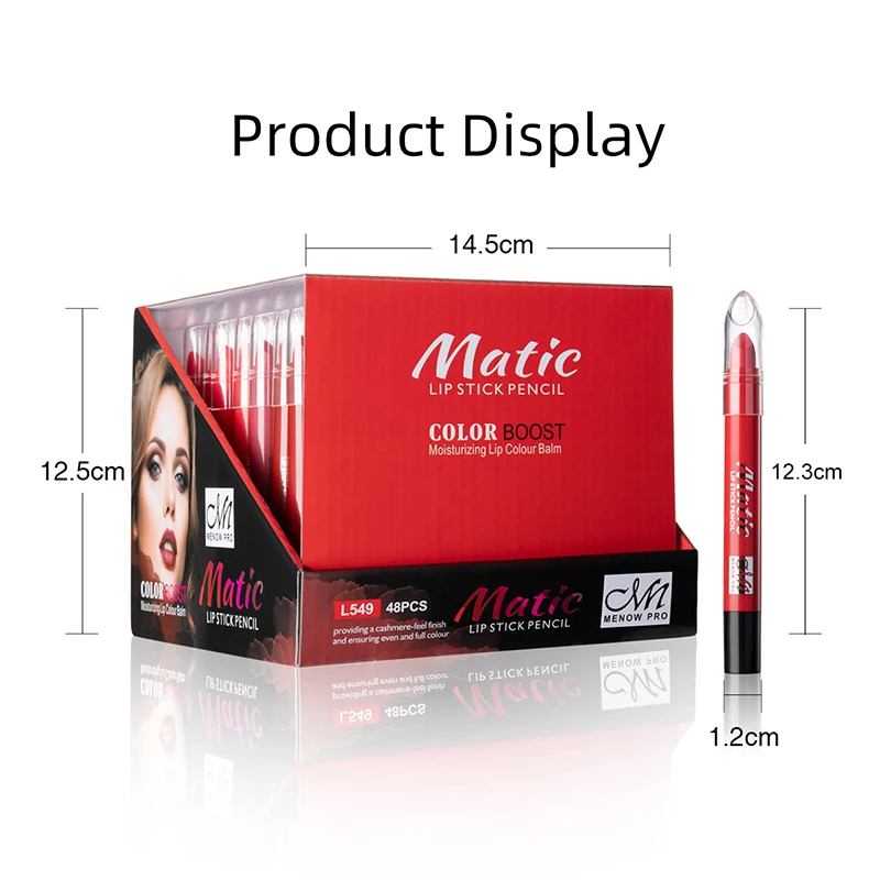 MENOW 6-color матовая тумана Kiss Proof вращающаяся губная помада ручка L549