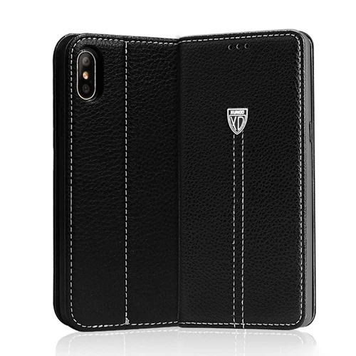 Для iPhone X case XUNDD роскошный, с магнитной застежкой Чехол Винтаж кожаный чехол для iPhone 7 Plus 6 6s с подставкой и карманами для карт функцией - Цвет: Black