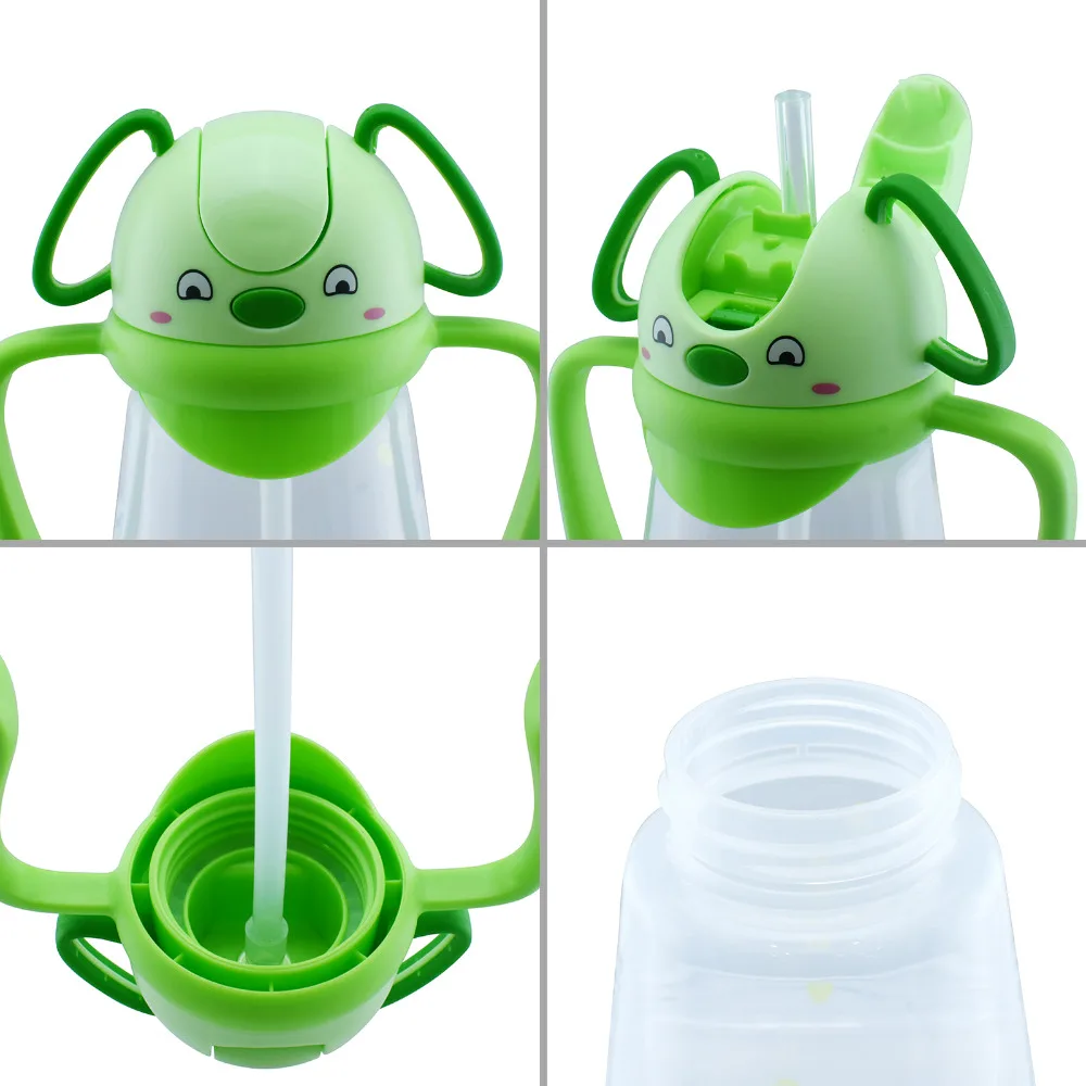 Фиссман малыш 400 мл мультфильм бутылки для воды с веревкой Крышкой соломенная