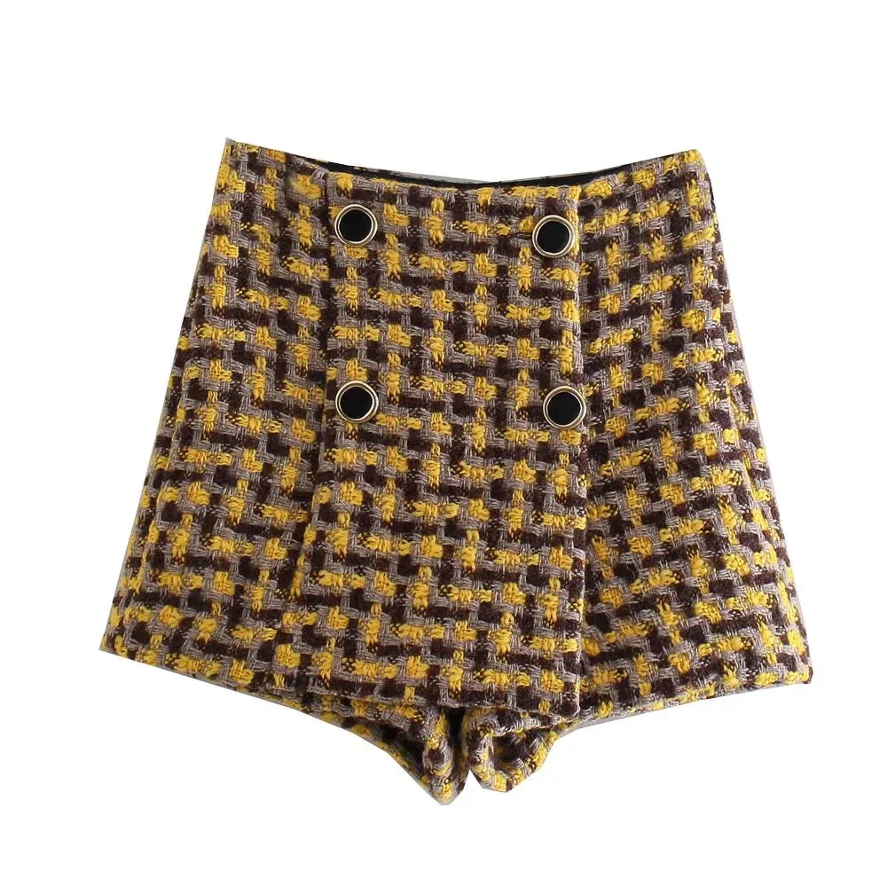 Женский твидовый комплект из двух предметов XEASY винтажный офисный двубортный