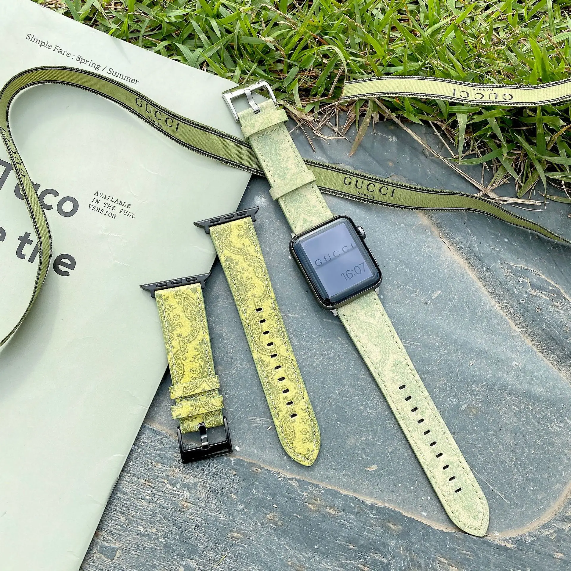 

Ремешок из натуральной кожи для apple watch band 44 мм 40 мм 45 мм 41 мм 42 мм 38 мм 45 мм, зеленый браслет для iWatch Series 3 5 6 se 7