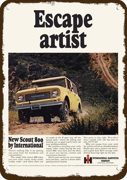 

1966 Международная разведка 800 4x 4 винтажная копия металлического знака