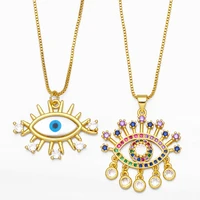 exquisite inlaid cz turkey evil eye charm necklaces men devils tears jewelry for women crystal cz pendant choker zirconia gift