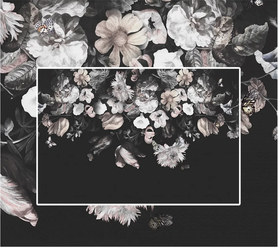 3d фотообои на заказ европейская ретро ностальгическая ручная роспись цветов фон