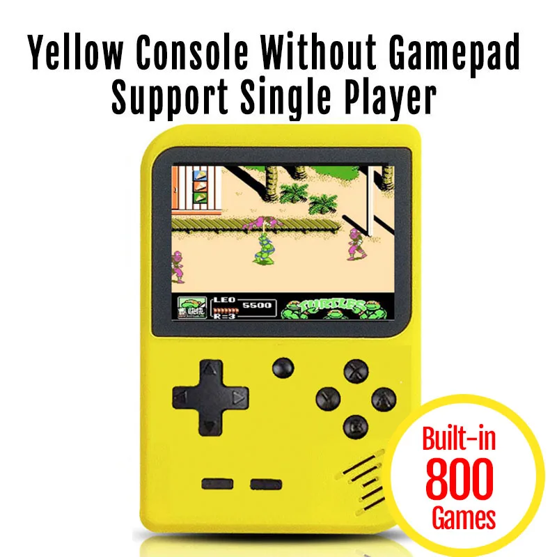 Only Yellow Console 800 в 1 Ретро видео игровая консоль портативная игра портативная Карманная игровая консоль мини портативный плеер для детей подарок - Цвет: Only Yellow Console