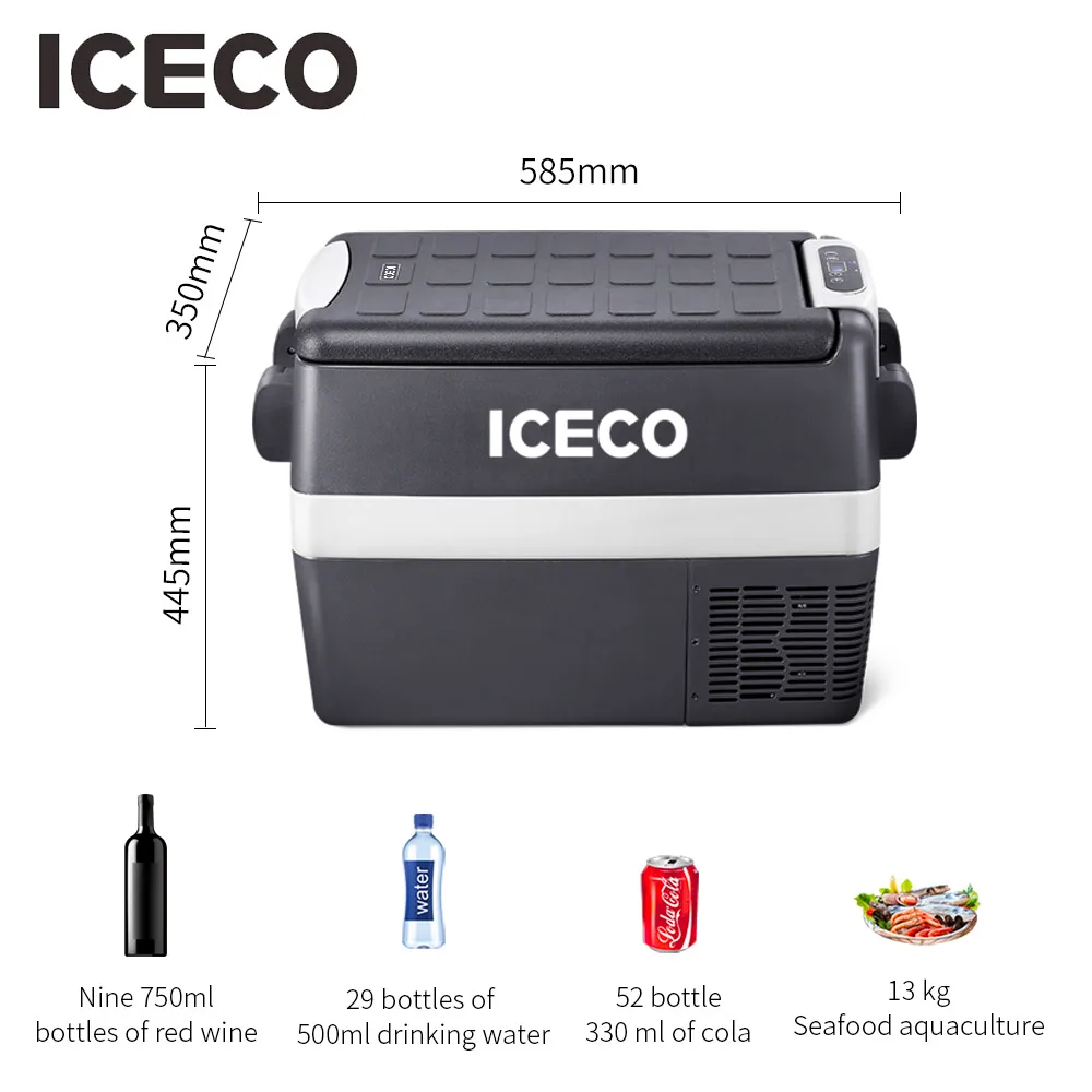 ICECO JP40 портативный холодильник Портативный морозильник 12 в холодильник, 40 литров компактный холодильник с компрессором Secop, для автомобиля и домашнего использования, 0℉~ 50℉