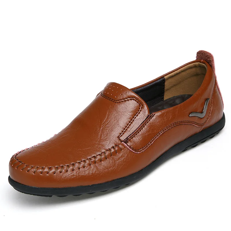 

Casual Genuine Leather Shoes Men Loafers Slip On Flats Soft Leather Shoe Male Breathable Comfortable Driving Loafer Lazy Shoe