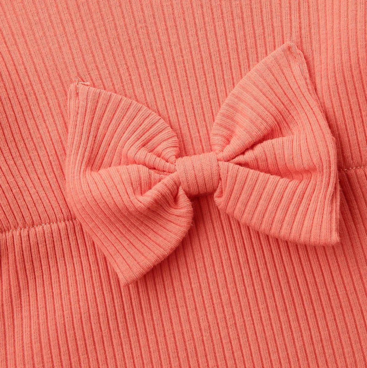 Комбинезон для новорожденных девочек Вязаный комбинезон в полоску с бантом 2