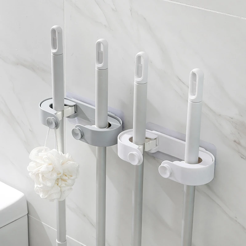 

Mop and Broom Holder- Mop Hook Self Adhesive No Drilling,Strong Wall Mounted Mops,Household Traceless Storage Mop