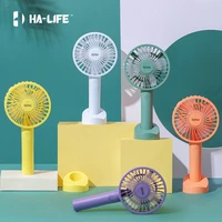 ha life mini portable rechargeable fan air cooler operated handheld usb solid color hand portable desktop home office desk fan