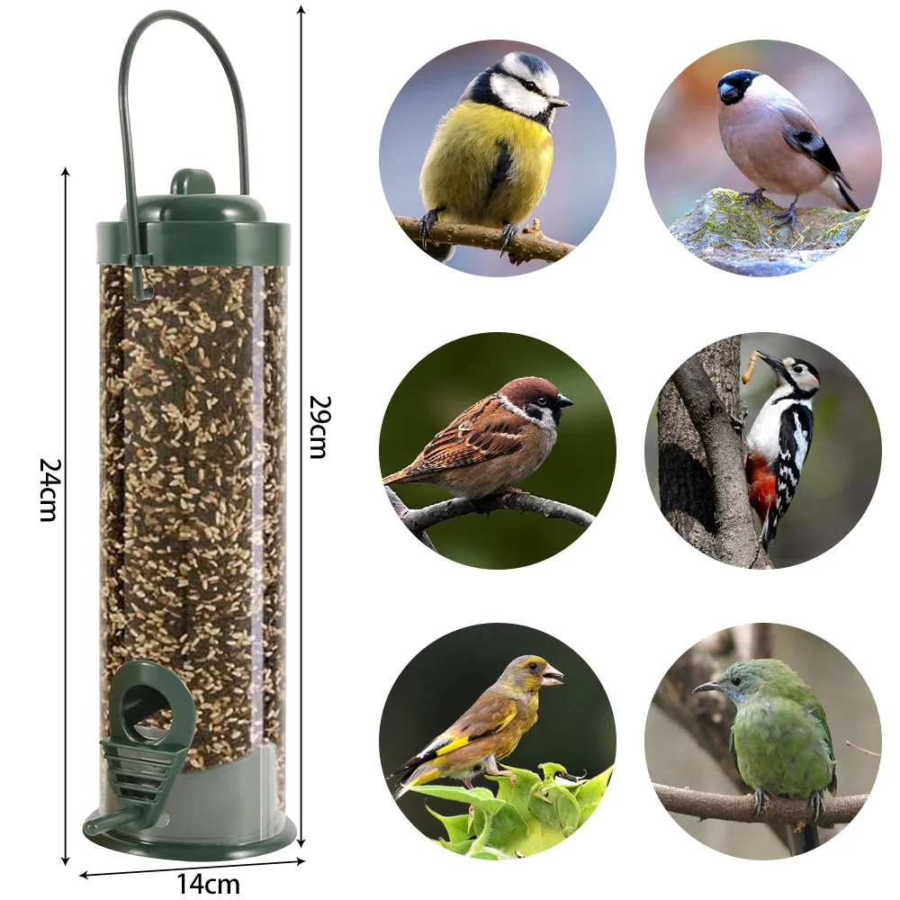

Bird Feeder Hanging Type Outdoor Bird Seeds Food Feeder Pet Bird Supplies Tree Garden Snacks Bucket Holder Bowls For Parrot Cage