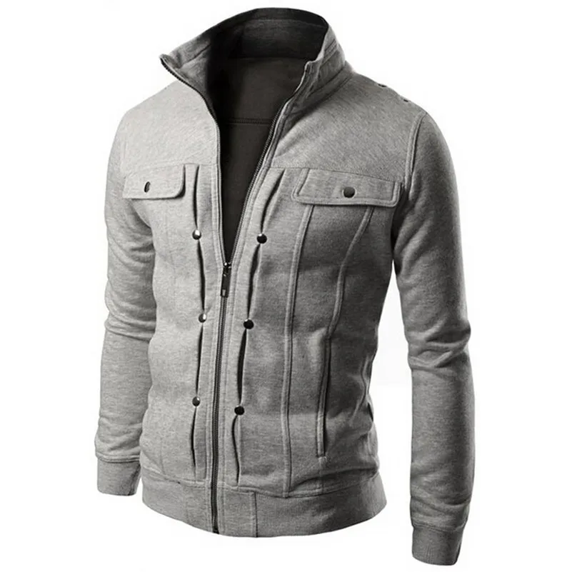 Весна и осень водолазка с длинным рукавом на молнии повседневные мужские