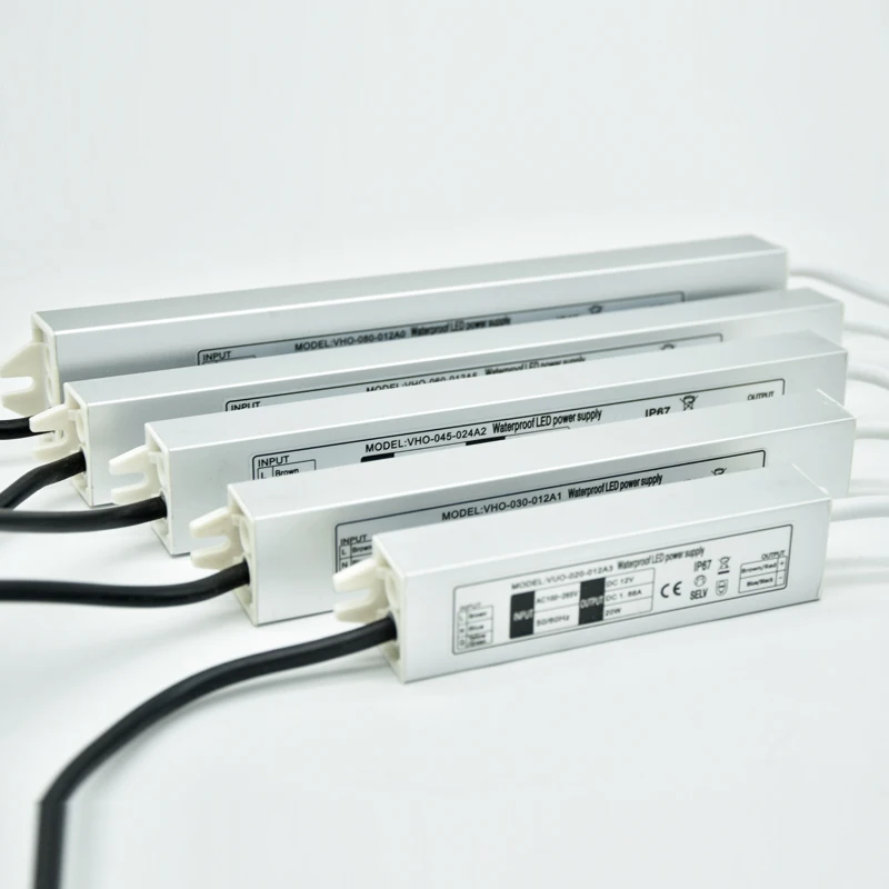 CE RoHS SAA 12W 20W 30W 45W 60W 80W 100W 150W DC 12V 24V внешний светодиодный источник питания IP67