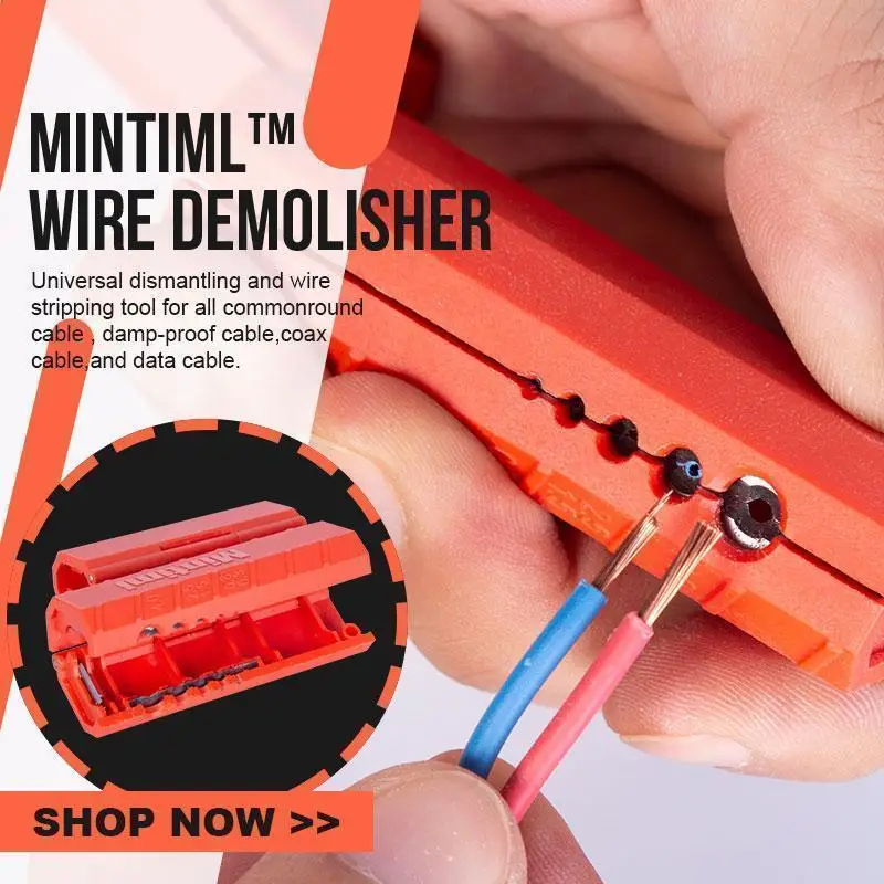 

Mintiml™ Wire Stripper Demolisher Portable Mini Crimper Pliers Crimping Tool Cable Stripping Wire Cutter Cut Line Pocket Multito