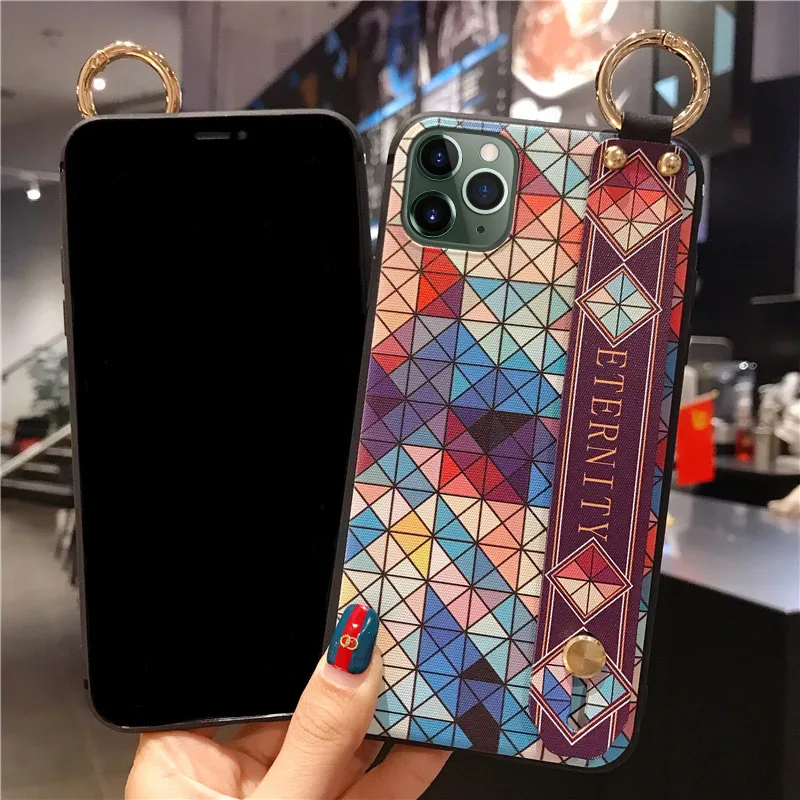 Чехол с ремешком на запястье для iPhone 11 Pro X XS Max мягкий силиконовый чехол-накладка 7